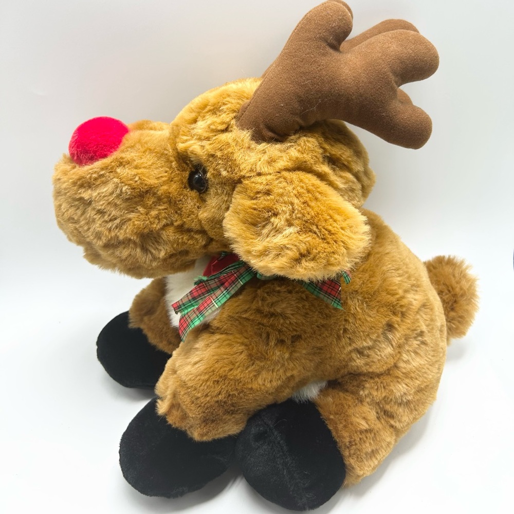 🌲Fairview - Vintage Christmas Plush Rudolph Reindeer Stuffed Animal.